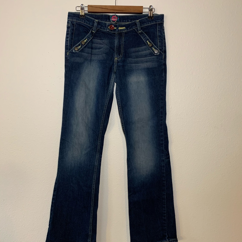 Fiorucci Bootcut Denim Front Pocket Button Detail